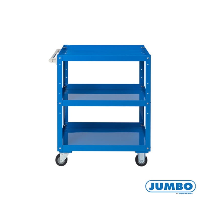 Jumbo รถเข็นถาดเหล็กถอดประกอบได้ 3 ชั้น TT3-5007 สีน้ำเงิน รถเข็น 250 กก.